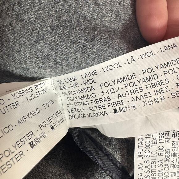 Zara Light Gray Hooded Wool Blend Coat Sz XL Minimalist Cozy ScandiStyle Fall - Picture 9 of 9